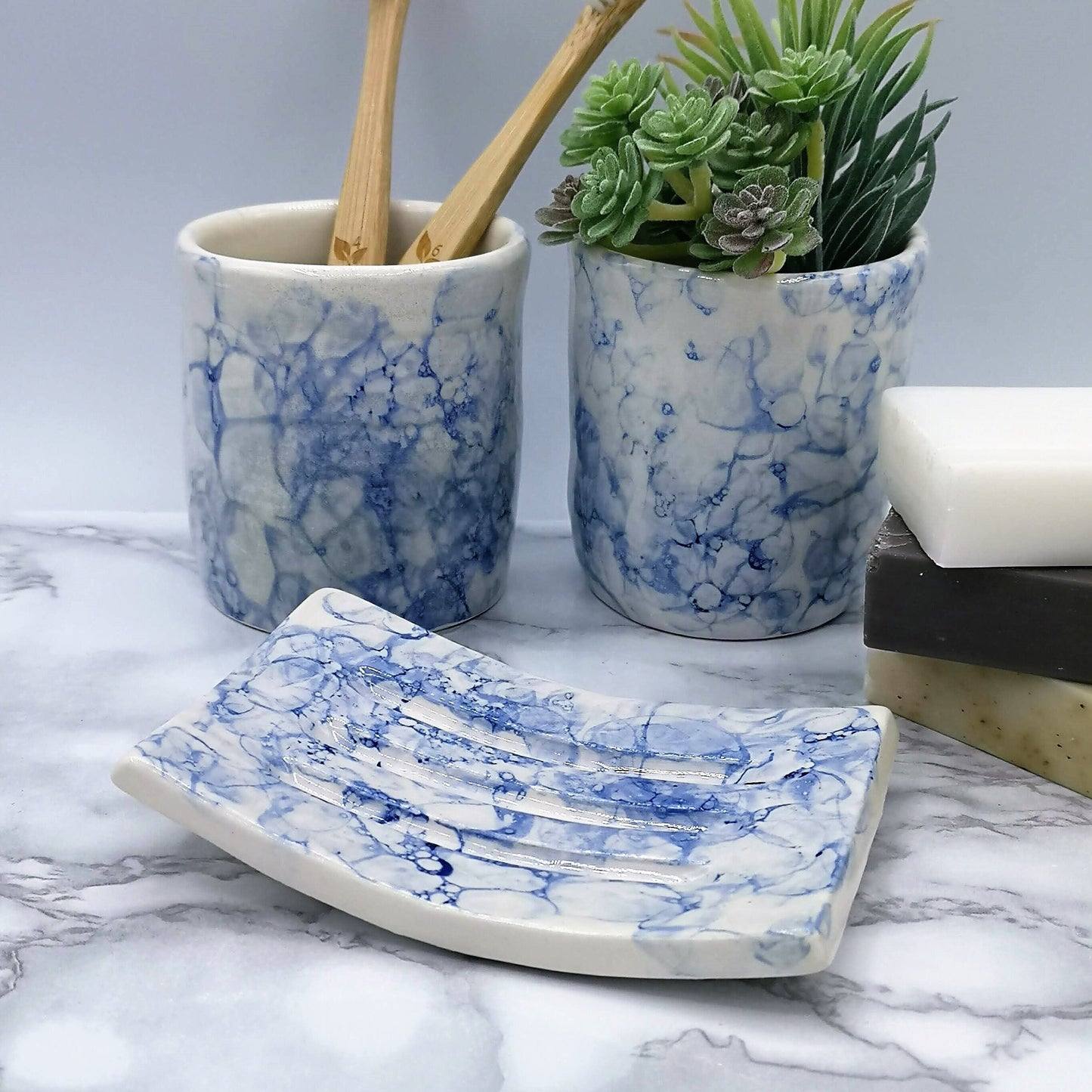 Handmade Ceramic Soap Dish 12cm/4.7in, Soap Bar Holder, Eco Friendly Bathroom Accessories, Zero Waste Clay Tray With Drain - Ceramica Ana Rafael