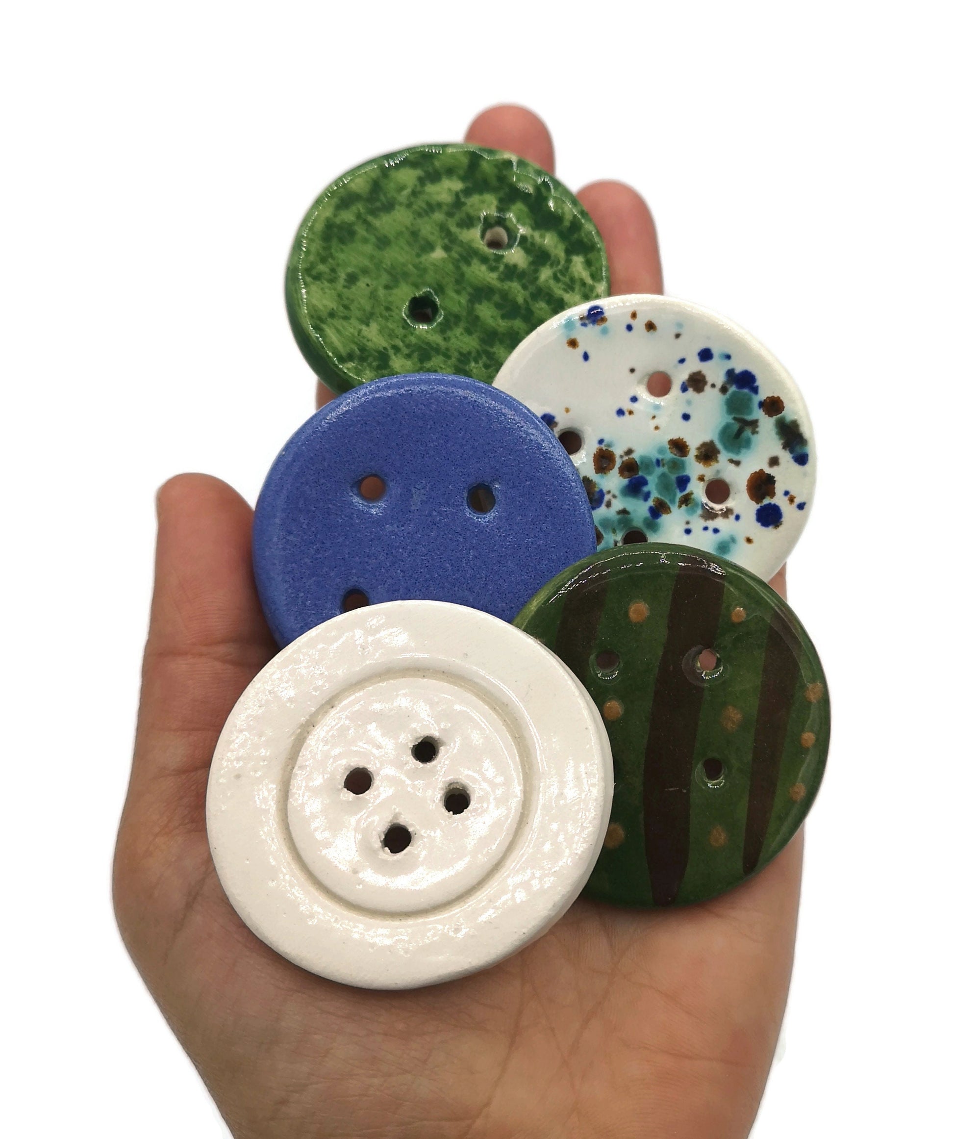 Extra Large Buttons, 5 Pcs Clay Buttons Strange And Unusual, Sewing Supplies And Notions, Best Sellers Handmade Ceramic Sewing Buttons Lot - Ceramica Ana Rafael