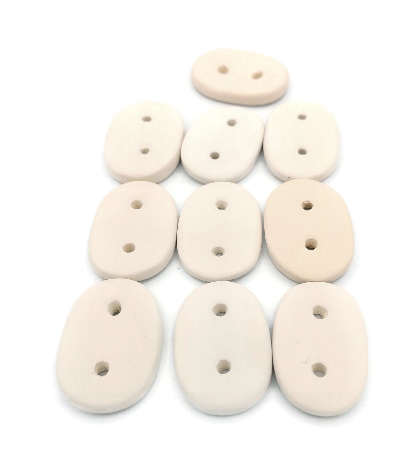 10Pc Large Oval Sewing Buttons, Custom Buttons Diy Craft Kit, Best Sellers, Handmade Ceramic Bisque Ready To Paint Sewing Notions - Ceramica Ana Rafael