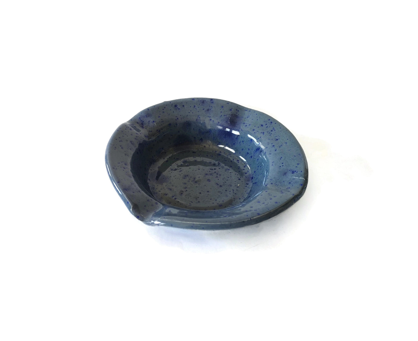 CERAMIC ASHTRAY, MODERN Ashtray, Handmade Dark Blue Pottery Cigar Ashtray - Ceramica Ana Rafael