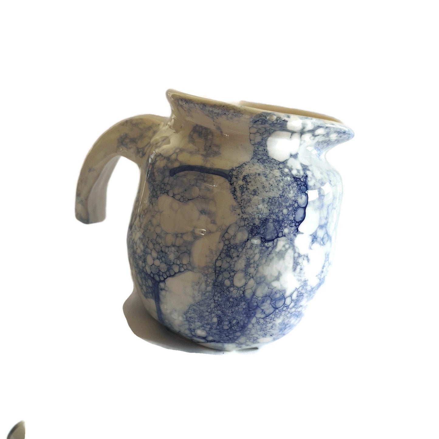 900ml/30oz Handmade Ceramic Blue And White Water Pitcher for Table With Handpainted Abstract Design, Pottery Vase Best Gifts for Her - Ceramica Ana Rafael