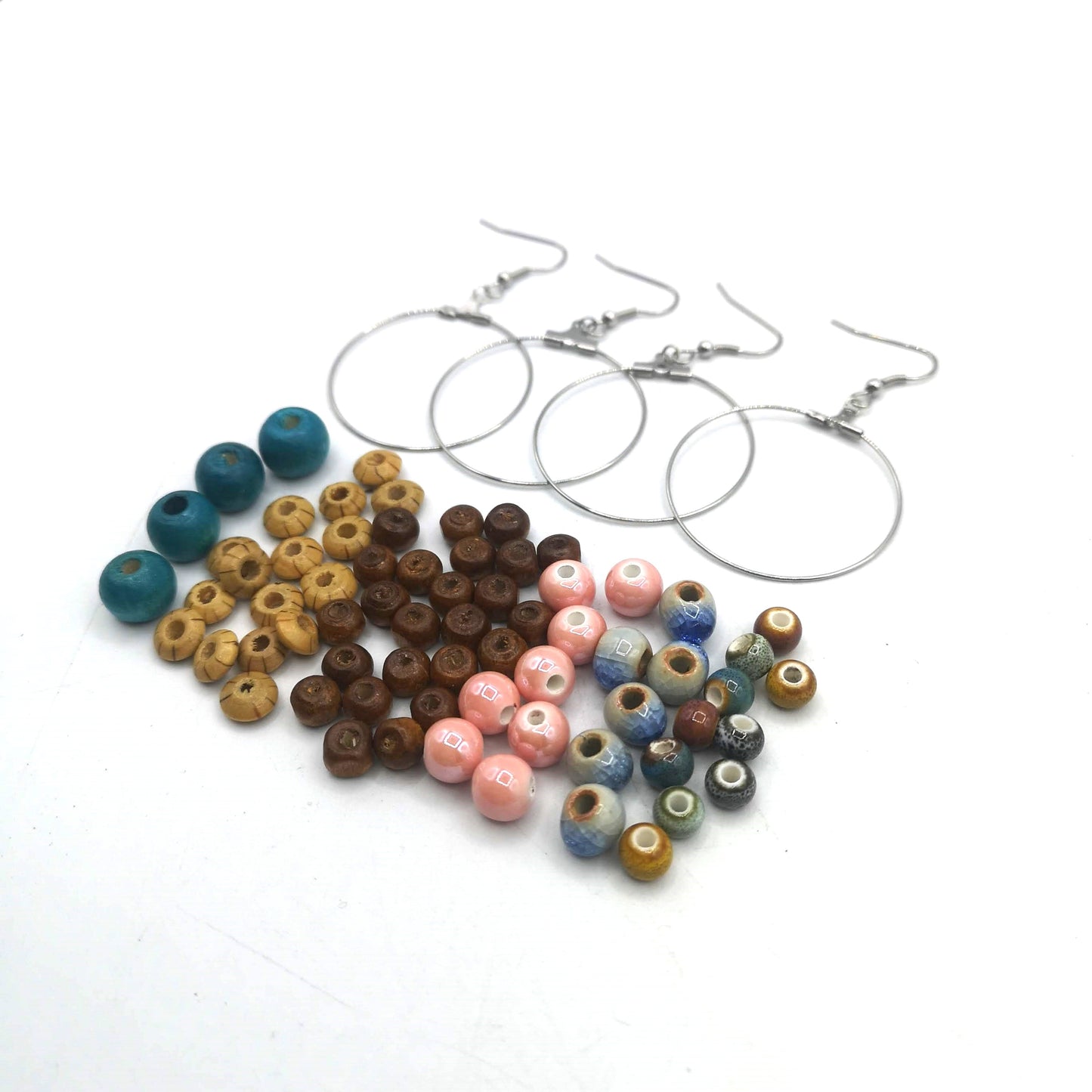 72Pcs DIY Craft Kit for Beaded Dangle Earrings | Unique Handmade Ceramic Jewelry Making Kit | Perfect Gift for Teenage Girls