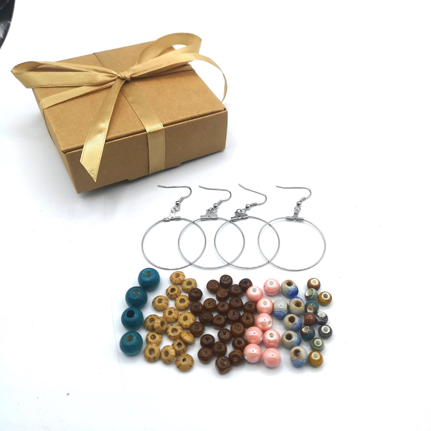 72Pcs DIY Craft Kit for Beaded Dangle Earrings | Unique Handmade Ceramic Jewelry Making Kit | Perfect Gift for Teenage Girls