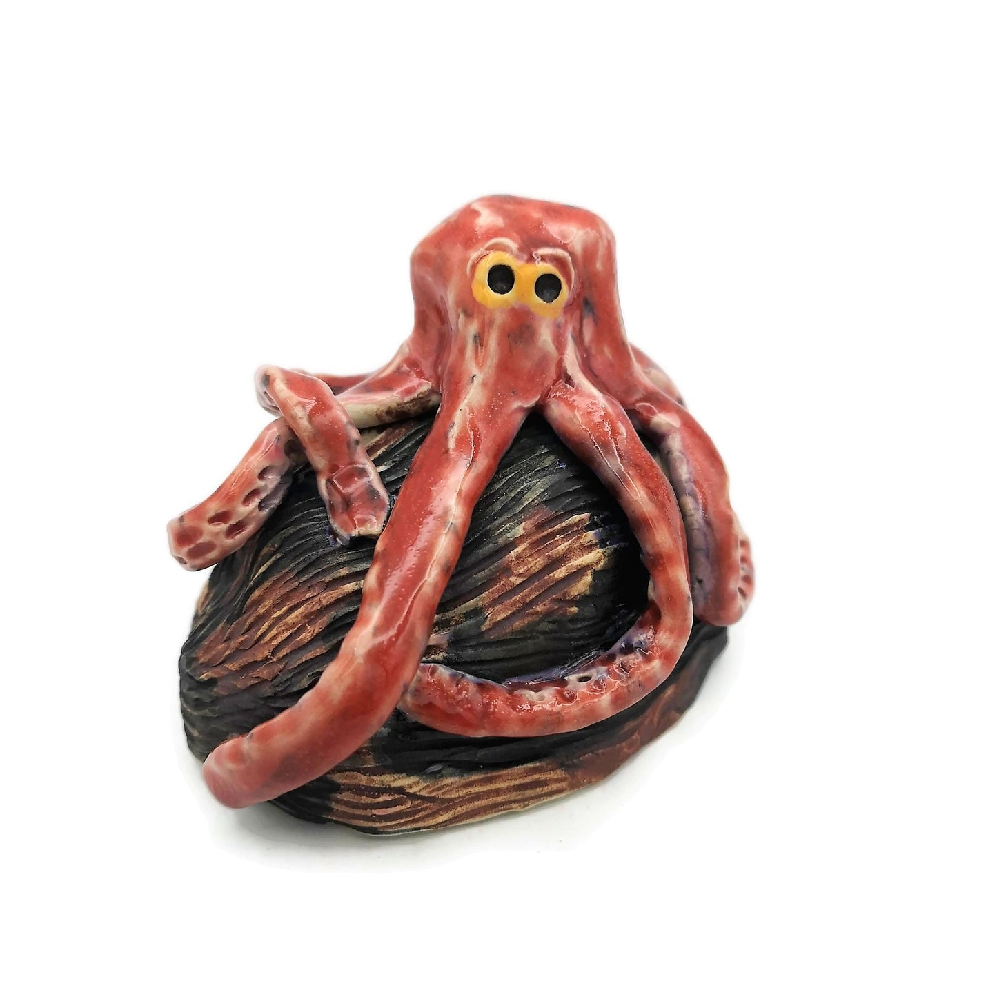 Modern Handmade Ceramic Sculpture, Octopus Contemporary Art, Custom Fish Tank Decor, Coastal Decor Table Sculpture, Aquarium Decor - Ceramica Ana Rafael