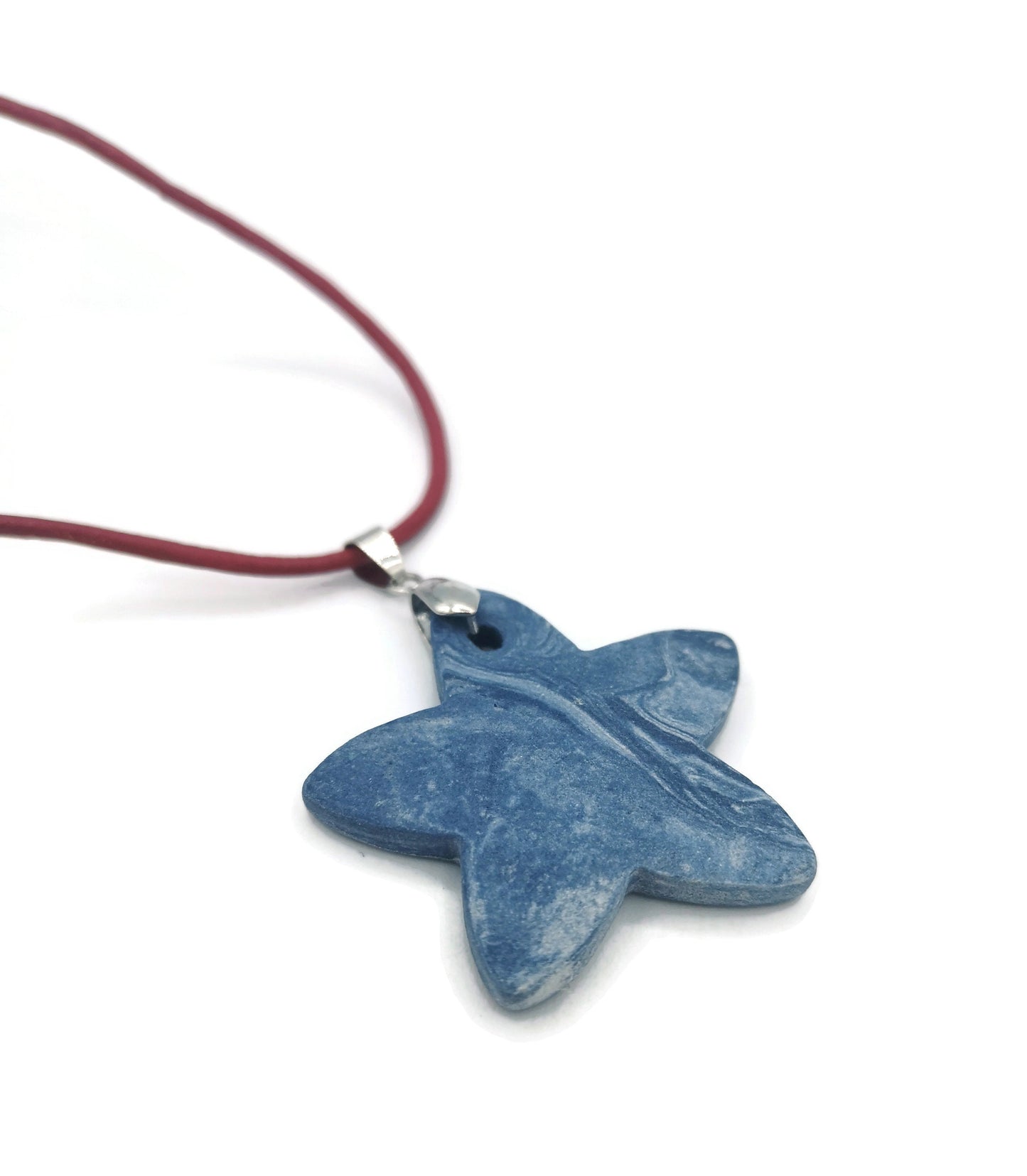 DESIGNER CHARMS, UNIQUE Jewelry Charms, Large Star Pendant, Handmade Ceramic Components, Custom Pendant Turquoise Blue, Clay Charms - Ceramica Ana Rafael