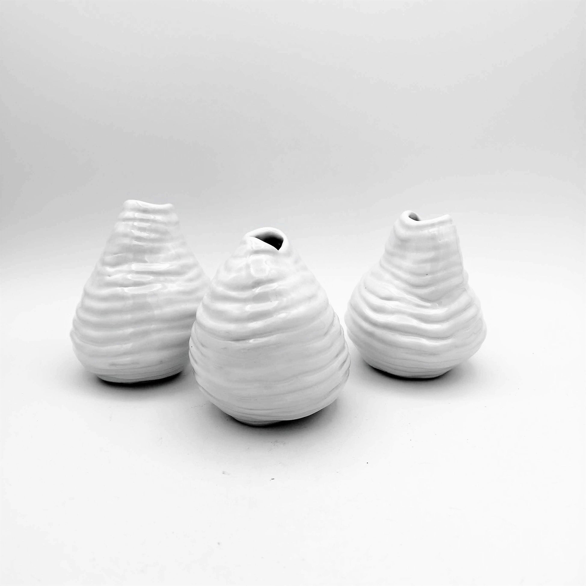 Set of 3 Handmade Ceramic Small Vase Irregular Shaped Pottery Abstract Sculpture Ceramic Vessel Mom Birthday Gift From Daughter - Ceramica Ana Rafael