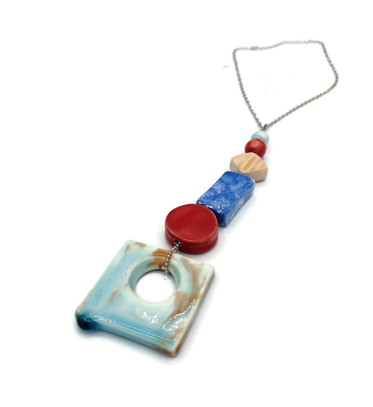 Trendy Statement Necklace Pendant For Women, Aesthetic Birthday Gift For Her, Everyday Necklace, Handmade Ceramic Jewelry Gifts For Her - Ceramica Ana Rafael