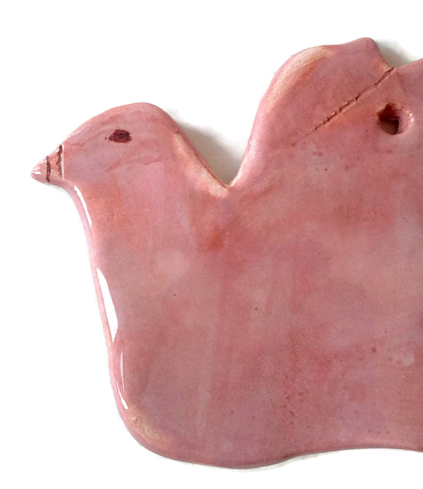 3Pc Handmade Ceramic Pink Dove Ornaments, Pink Christmas Wall Hanging Birds Decoration Best Sellers memorial ornaments, remembrance ornament - Ceramica Ana Rafael