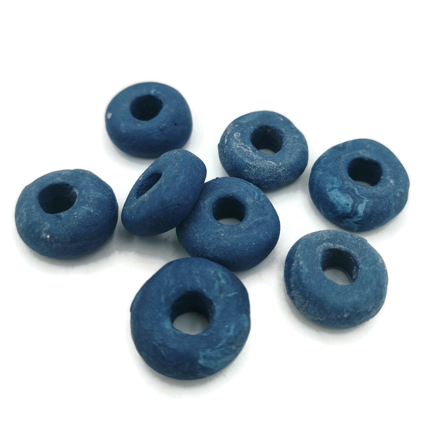 CERAMIC TUBE BEADS, Macrame Beads, Clay Spacer Beads, Set of 8 Craft Beads For Jewerlry Making, Long Tube Beads With Large Hole - Ceramica Ana Rafael