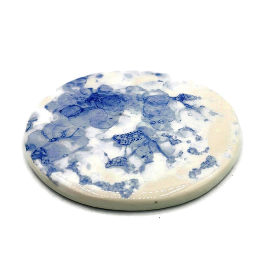 1Pc Handmade Ceramic Coasters, Modern Round Shaped Tile For Office Desk Decor, Mothers Day Gift From Daughter, Housewarming Gift First Home - Ceramica Ana Rafael