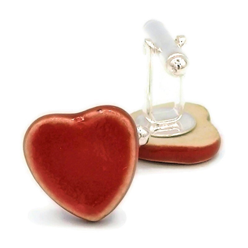 Red Heart CuffLinks For Men, Best Valentines Day Gifts For Him, 9th Wedding Anniversary Gift For Husband, Cute Boyfriend Birthday Gift - Ceramica Ana Rafael