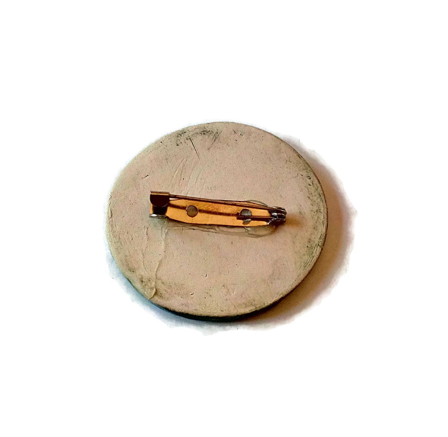 Handmade Ceramic Green Textured Brooch For Women, Round Shaped Clothing Brooch For Her, Lapel Pin Gift For Him, 9th Anniversary Gift Idea - Ceramica Ana Rafael