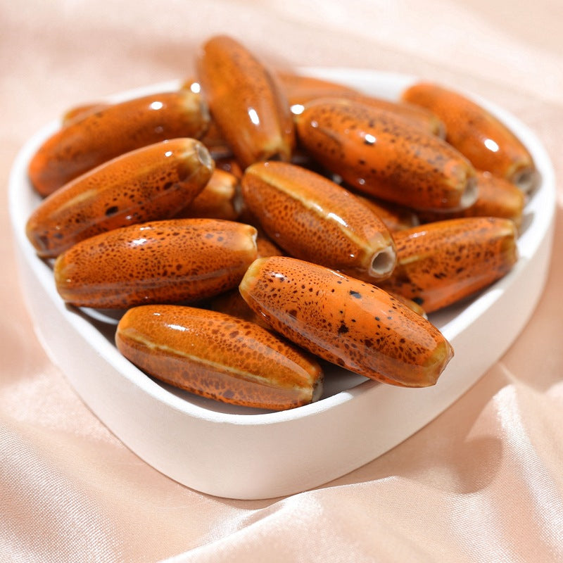 10 Pcs Large Ceramic Bullet Beads – Jewelry Making & Craft Supplies