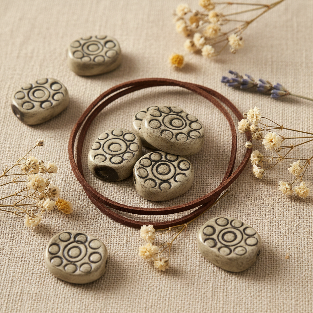 Etsy Hero – Ceramic Circle Pattern Oval Beads
