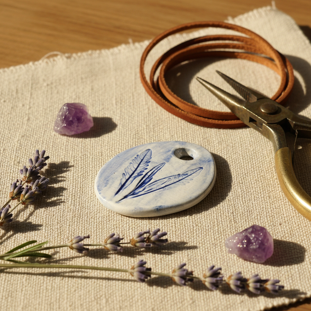 Etsy Style – Lavender Leaves Pendant
