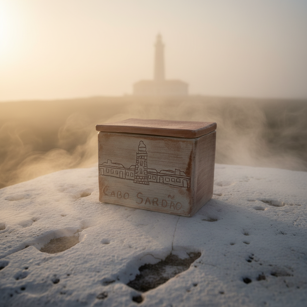 Handmade ceramic lighthouse trinket box with lid