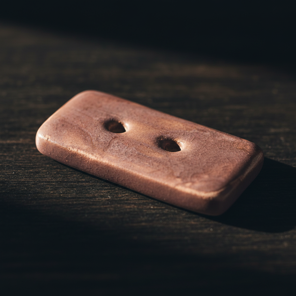 Two-hole pink ceramic coat button