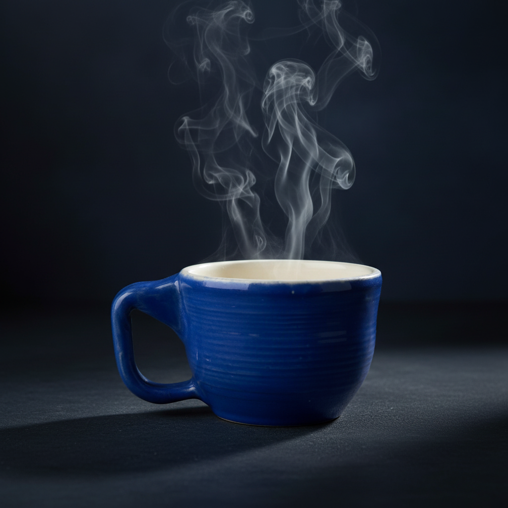 Royal blue handmade ceramic mug
