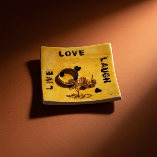 Square Live Laugh Love ceramic trinket tray