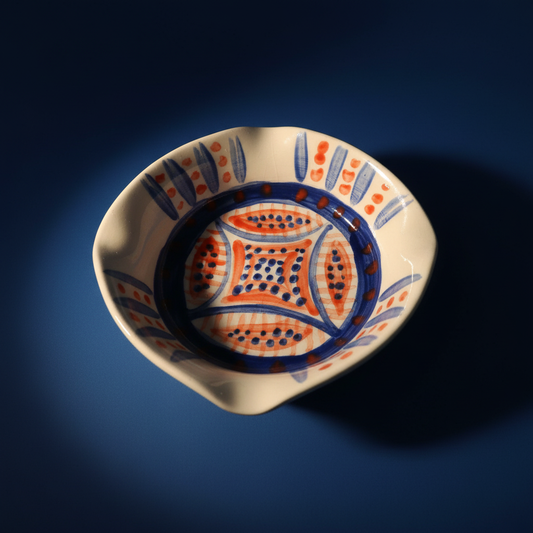 Handmade hand-painted ceramic cigar ashtray