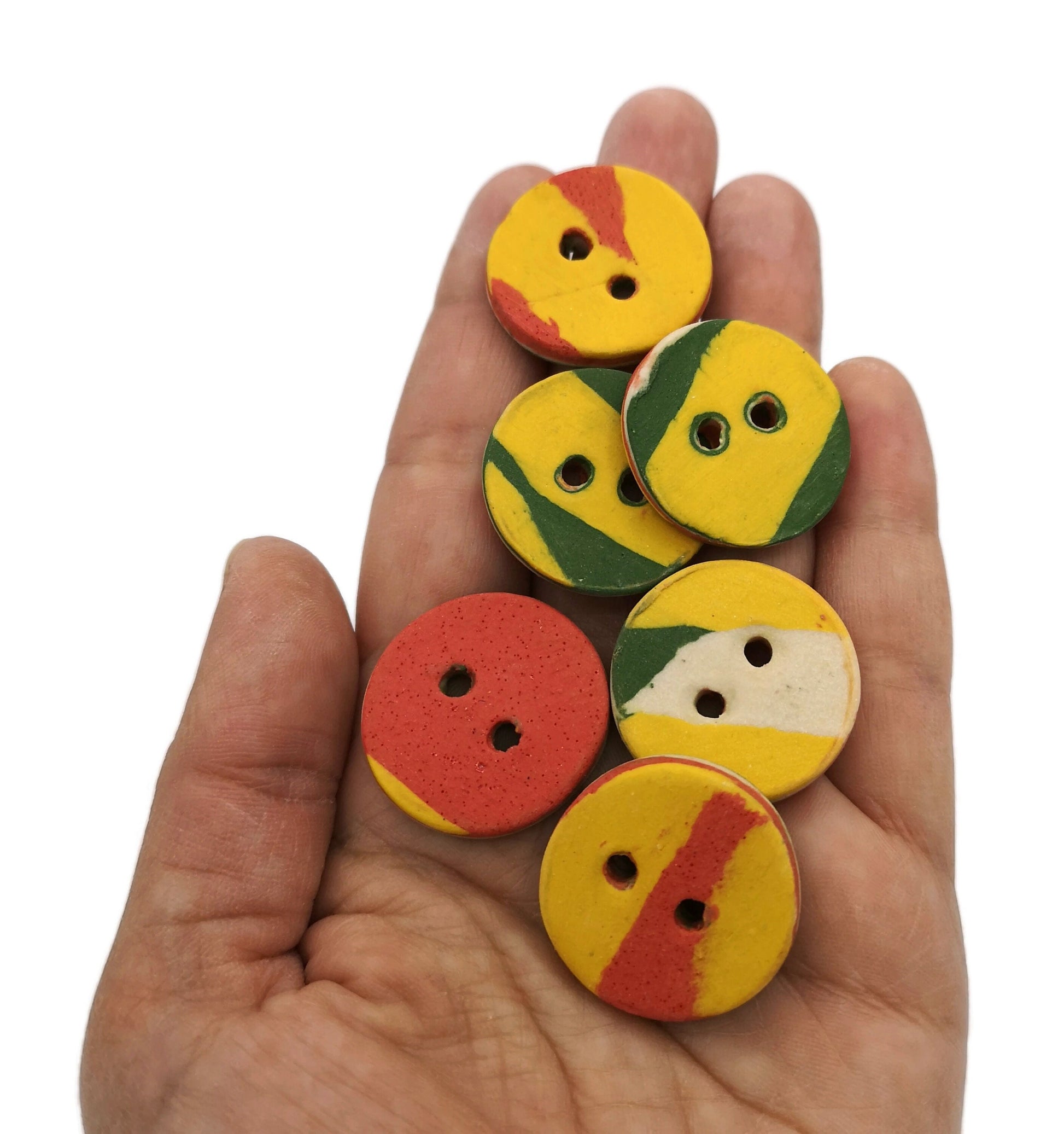 6 Pcs Handmade Ceramic Sewing Buttons, Coat Buttons Strange And Unusual, Jewelry Making Buttons Cute Best Sellers Sewing Supplies And Notion - Ceramica Ana Rafael
