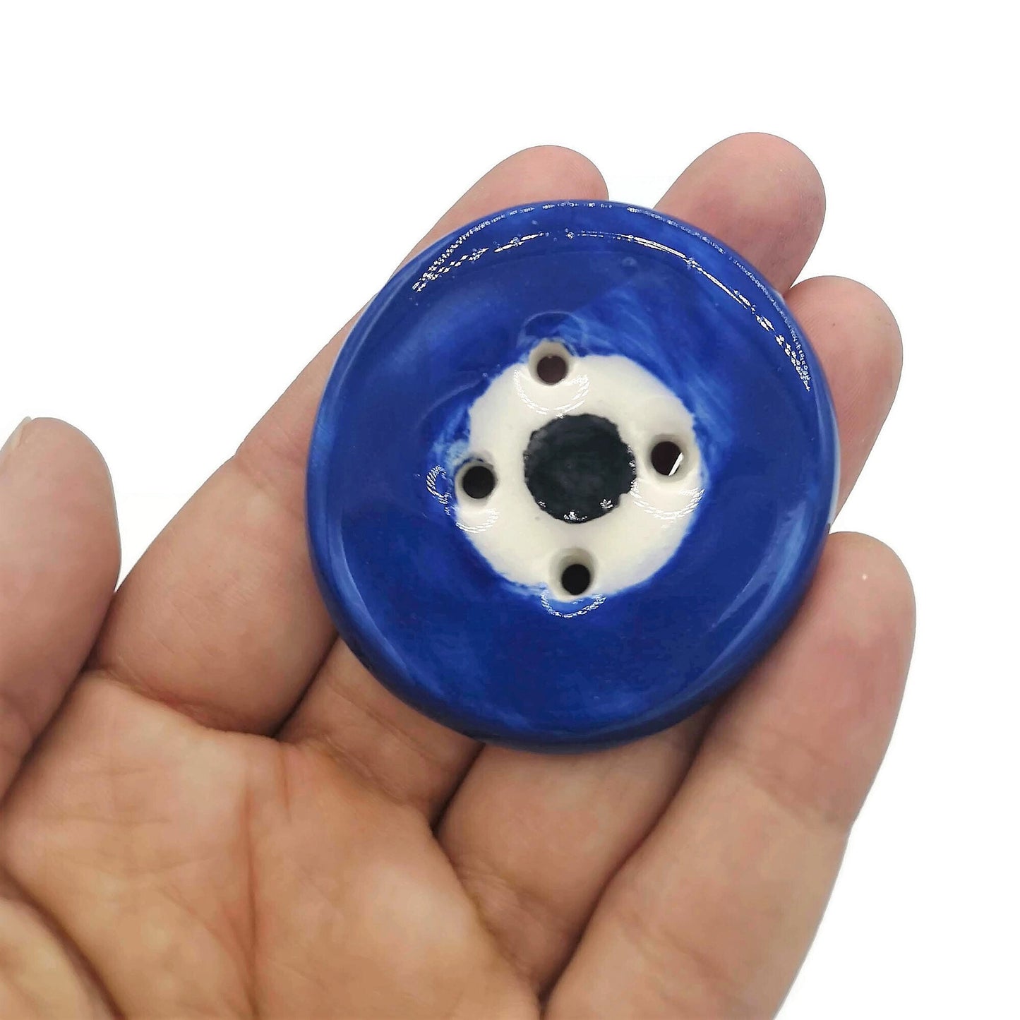 Evil Eye Buttons, 1 Pc Sewing Buttons Round Shape For Coat, Blouse & Crafts - Ceramica Ana Rafael