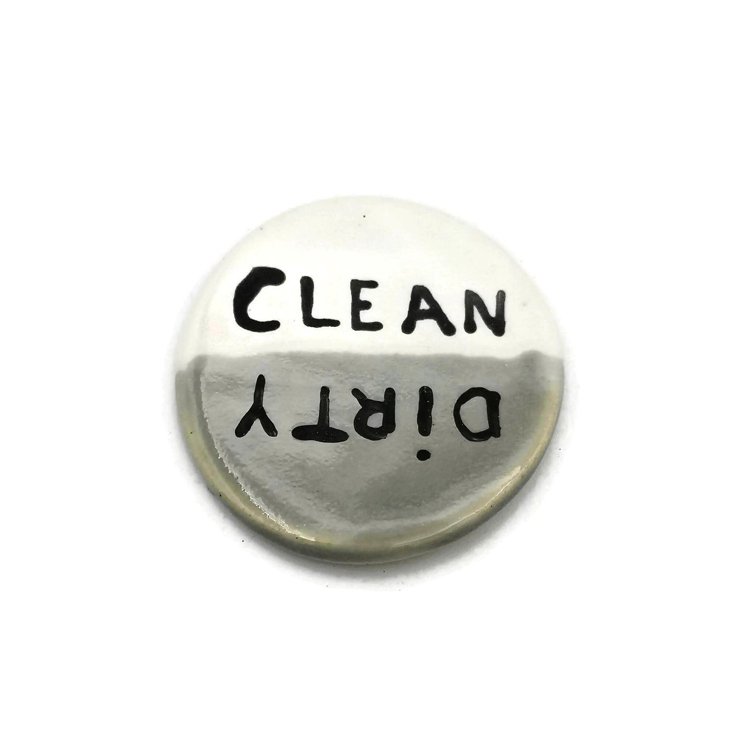 Large Clean Dirty Dishwasher Magnet, Handmade Ceramic Round Refrigerator Magnet, Housewarming Gift First Home Most Sold Items - Ceramica Ana Rafael