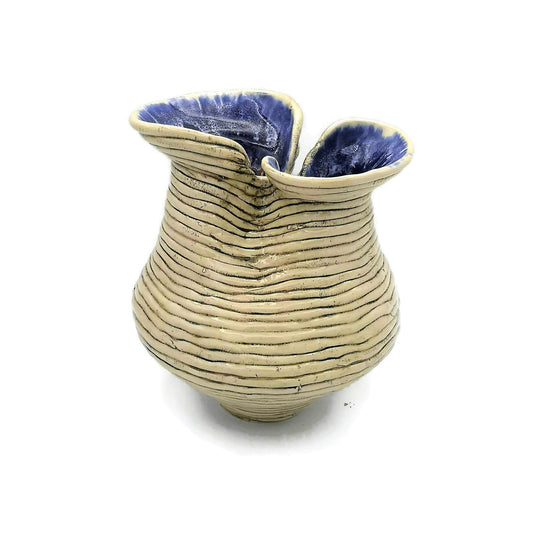 Tall Ceramic Sculpture, Modern Clay Sculpture, Sculptural Vase Textured For Table, Pottery Large Bud Vase, Contemporary Art Wedding Gift - Ceramica Ana Rafael