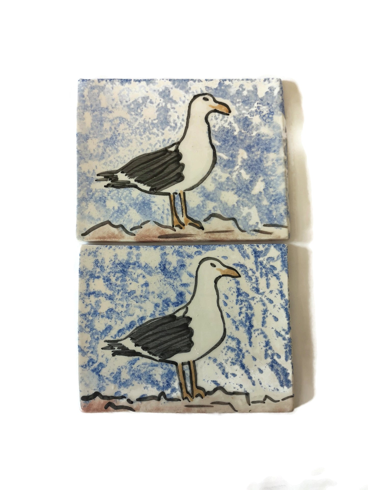 handmade ceramic bird tile, seagull wall decor, handpainted tiles for backsplash, bird lover gifts for men, Best Gifts For Him - Ceramica Ana Rafael