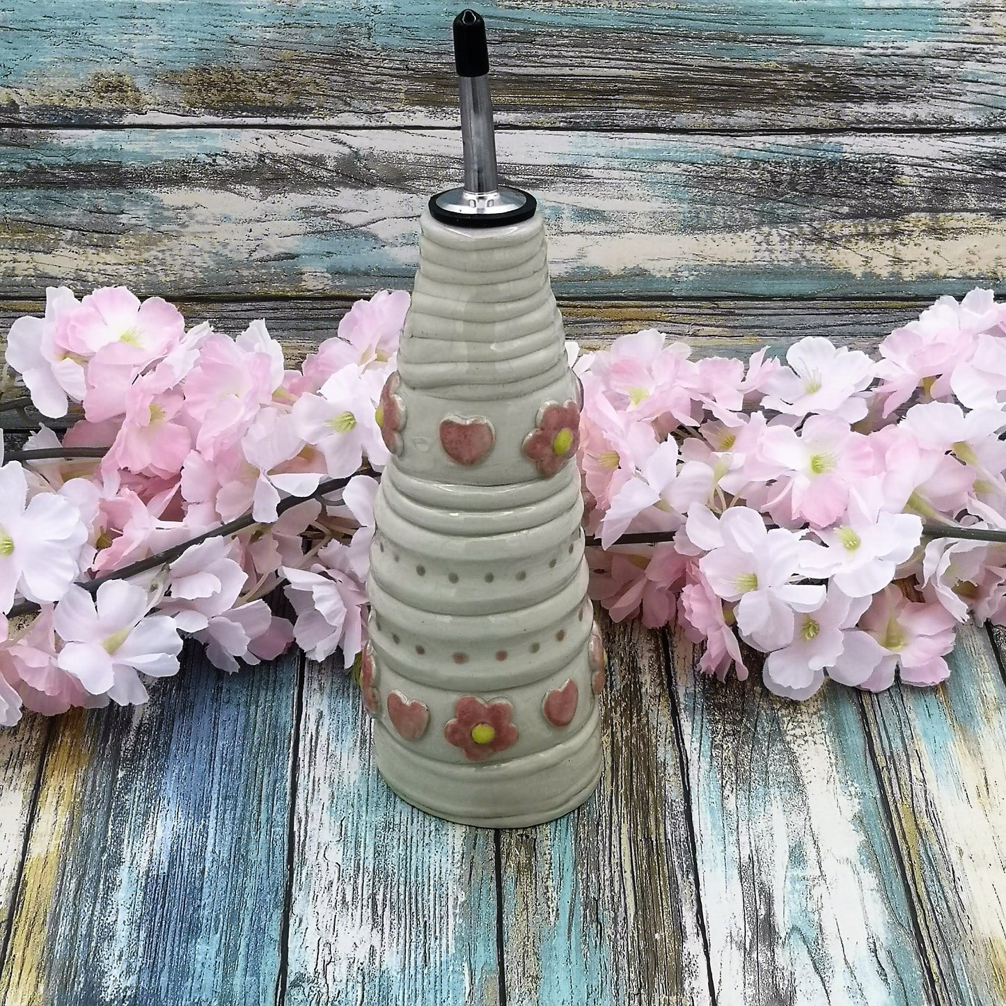 OLIVE OIL DISPENSER, Cooking Gift, Stoneware Olive Oil Cruet, Handmade Pottery Decorative Bottles, Mothers Day Gift From Daughter - Ceramica Ana Rafael