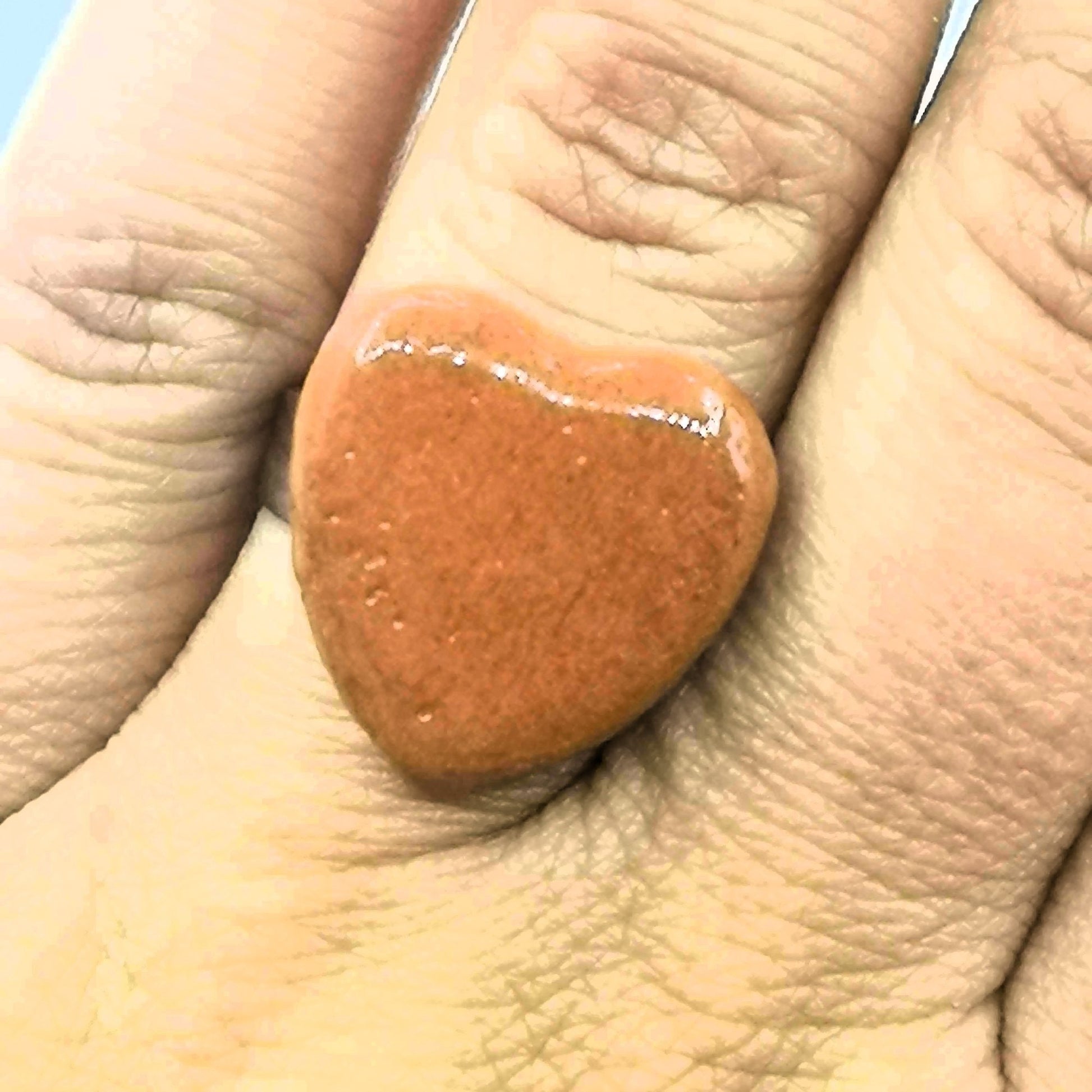 Handmade Large Statement Terracotta Heart Ring For Women, Unique Stainless Steel Adjustable Ring, Best Birthday Gifts For Her - Ceramica Ana Rafael