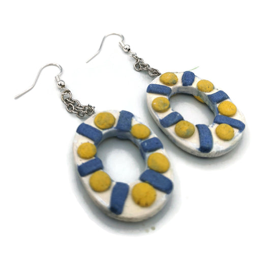STATEMENT EARRINGS DANGLE, Clay Earrings, Handmade Ceramic Aesthetic Earrings, Dangle Earrings For Mom Birthday Gift From Daughter - Ceramica Ana Rafael