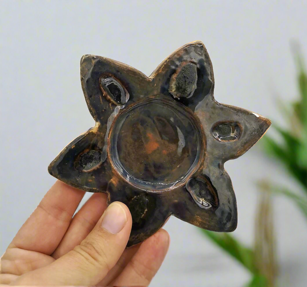 Handmade Ceramic Star Candle Holder – Artisan Tealight Holder