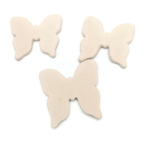 Butterfly Figurine Set, Unpainted Ceramic Bisque Ready To Paint, blank ornament for wedding favors for guests - Ceramica Ana Rafael