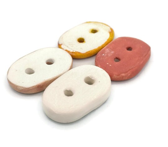 4Pc Oval Sewing Buttons Lot, Cute Big Buttons For Jewelry Making, Best Sellers Sewing Supplies And Notions, Unique Buttons For Crafts - Ceramica Ana Rafael