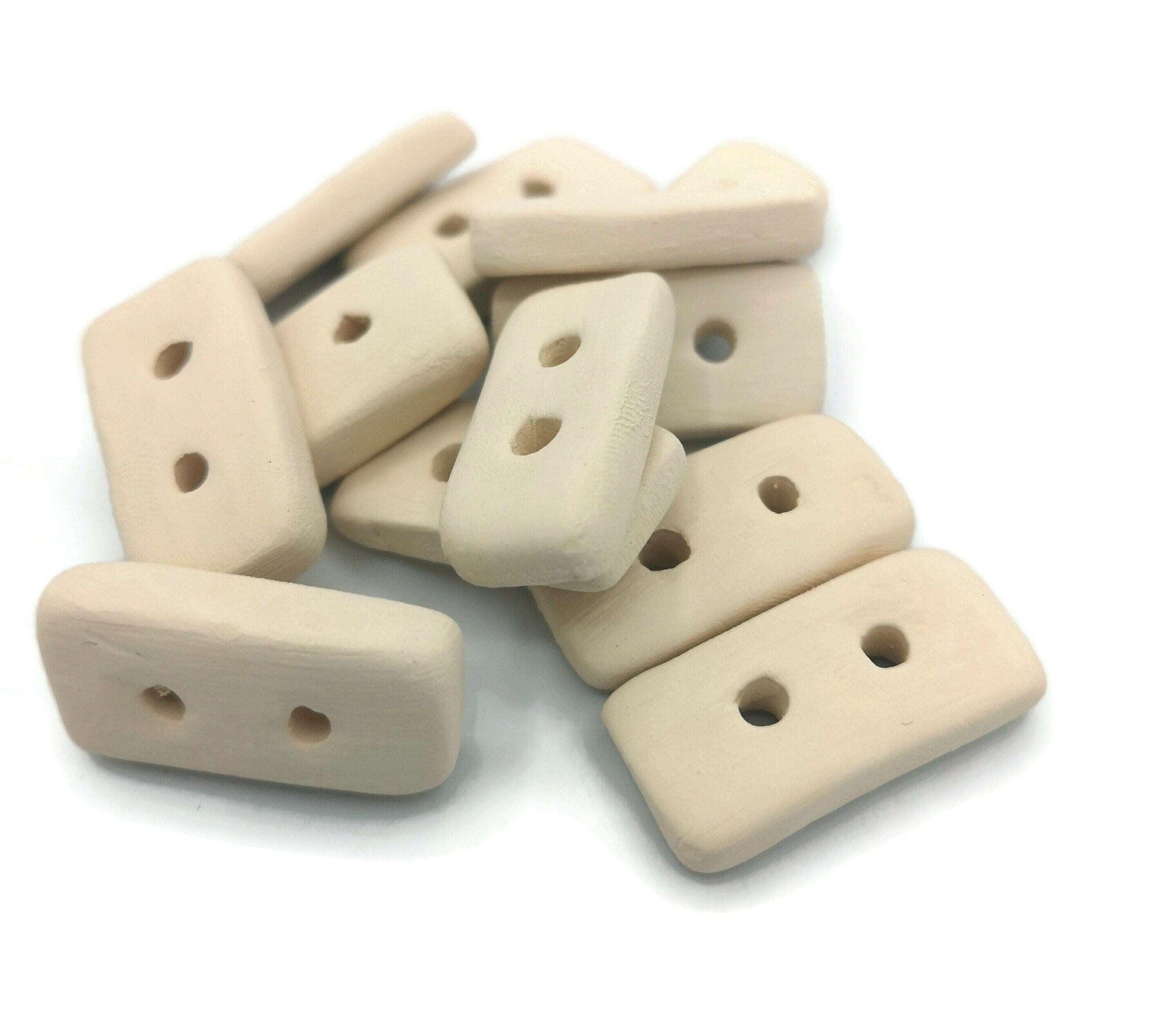 12Pc Handmade Ceramic Bisque Button lot Ready To Paint, Flatback Sewing Buttons For Coat, Unpainted Ceramics To Paint, Diy Craft Kit