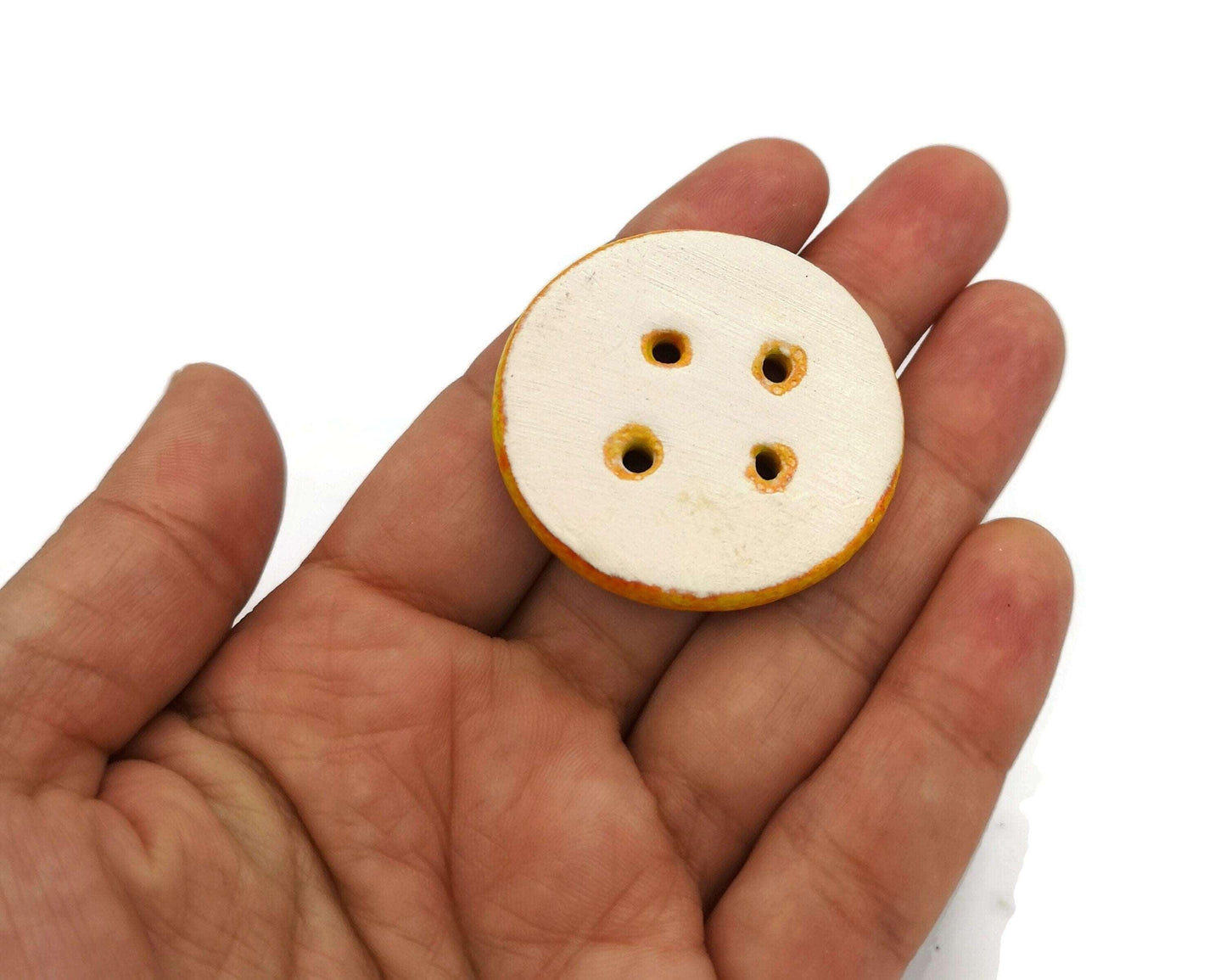 1Pc Extra Large Sewing Buttons Handmade Ceramic Novelty Buttons 40mm, Unique Round Buttons For Coat