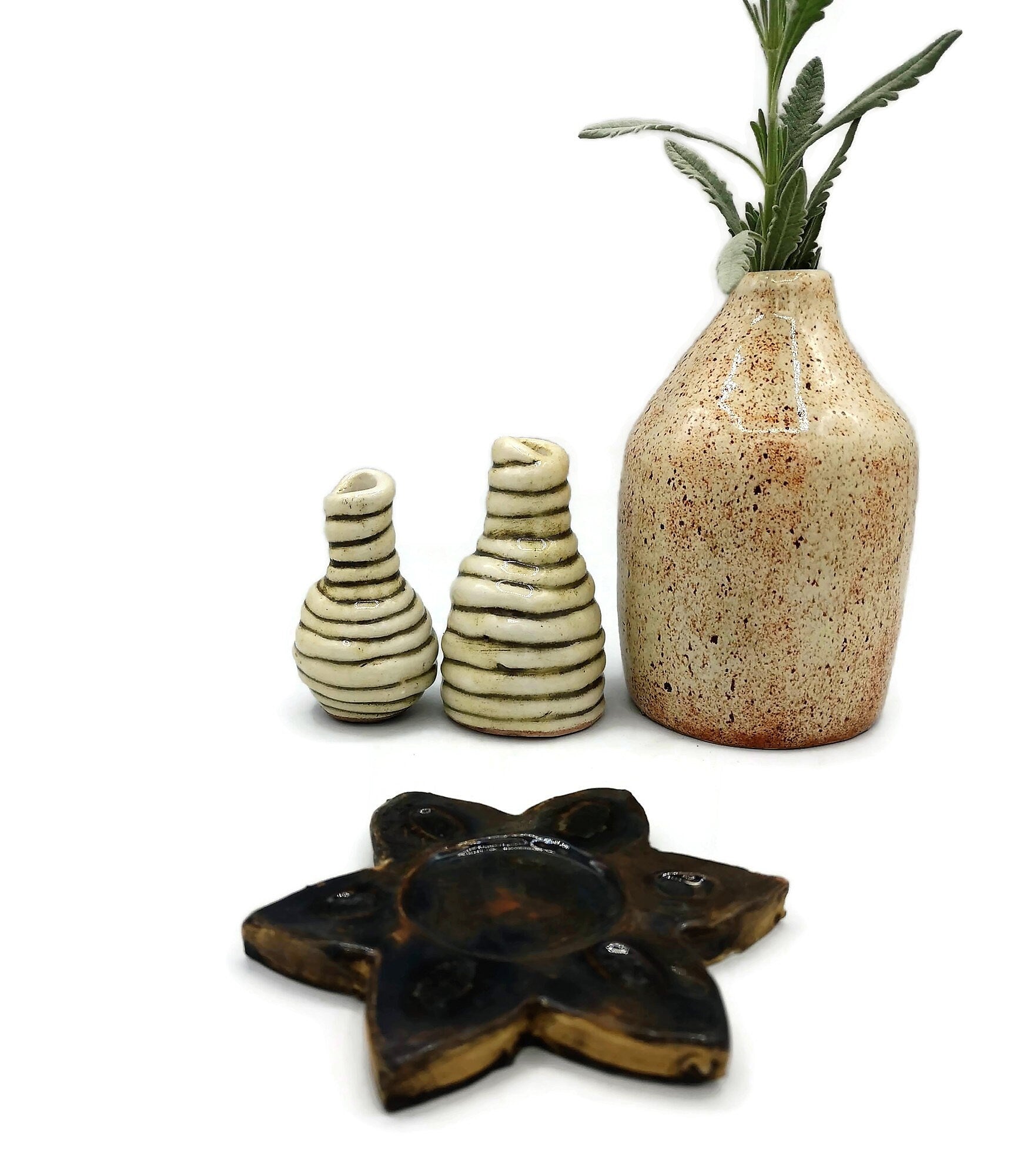 Handmade Ceramic Star Candle Holder For Home Decor, Office Desk Accessories For Her, Artisan Pottery Tealight Holder, Gift Idea For Women - Ceramica Ana Rafael