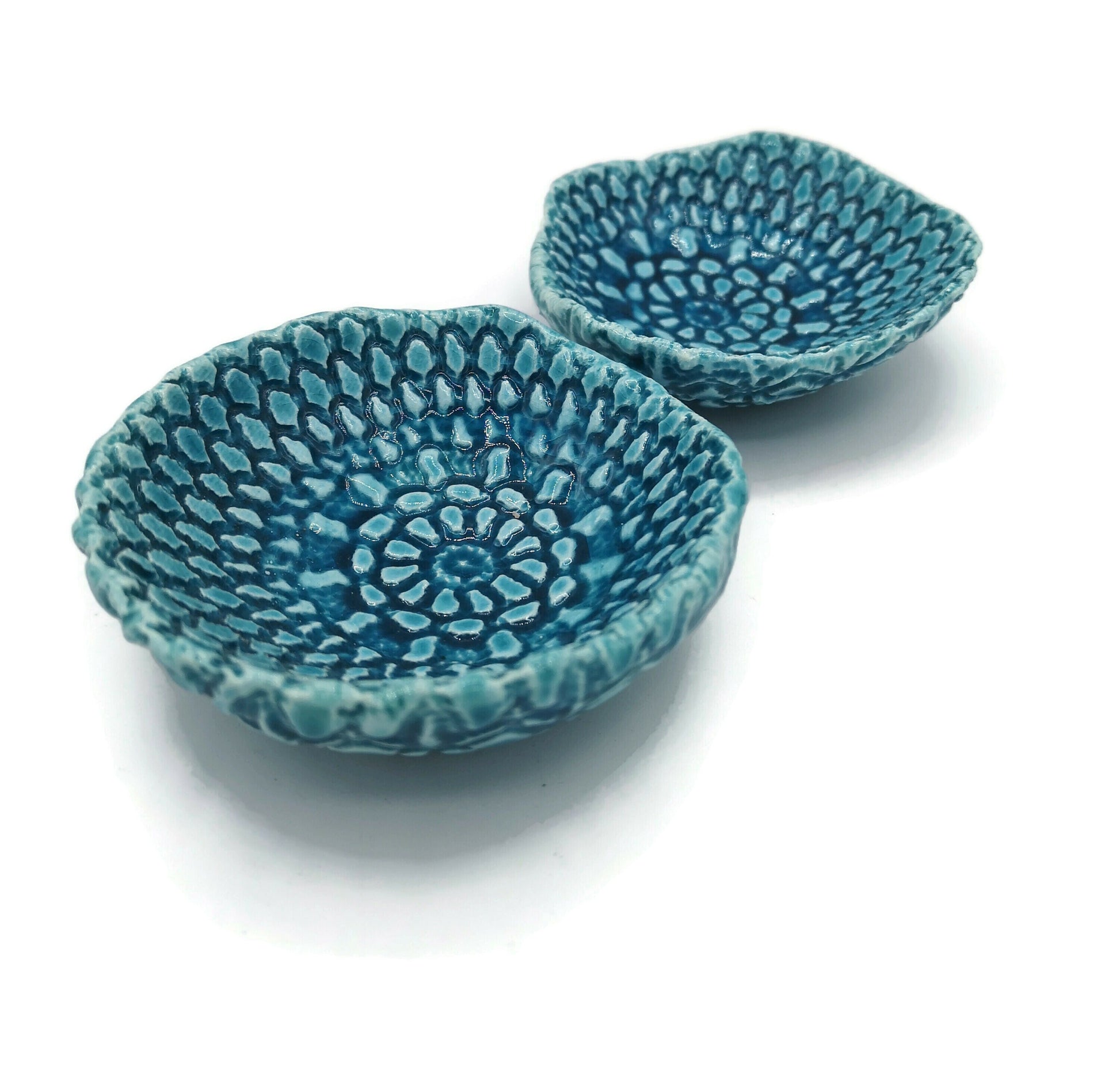 Small Ceramic Bowl Set Of 2, Clay Trinket Dish, Ring Holder Mom Birthday Gift From Daughter - Ceramica Ana Rafael