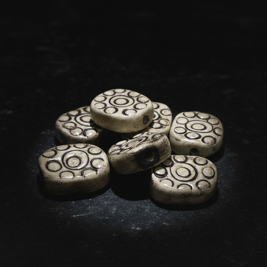 Hero – Ceramic Circle Pattern Oval Beads