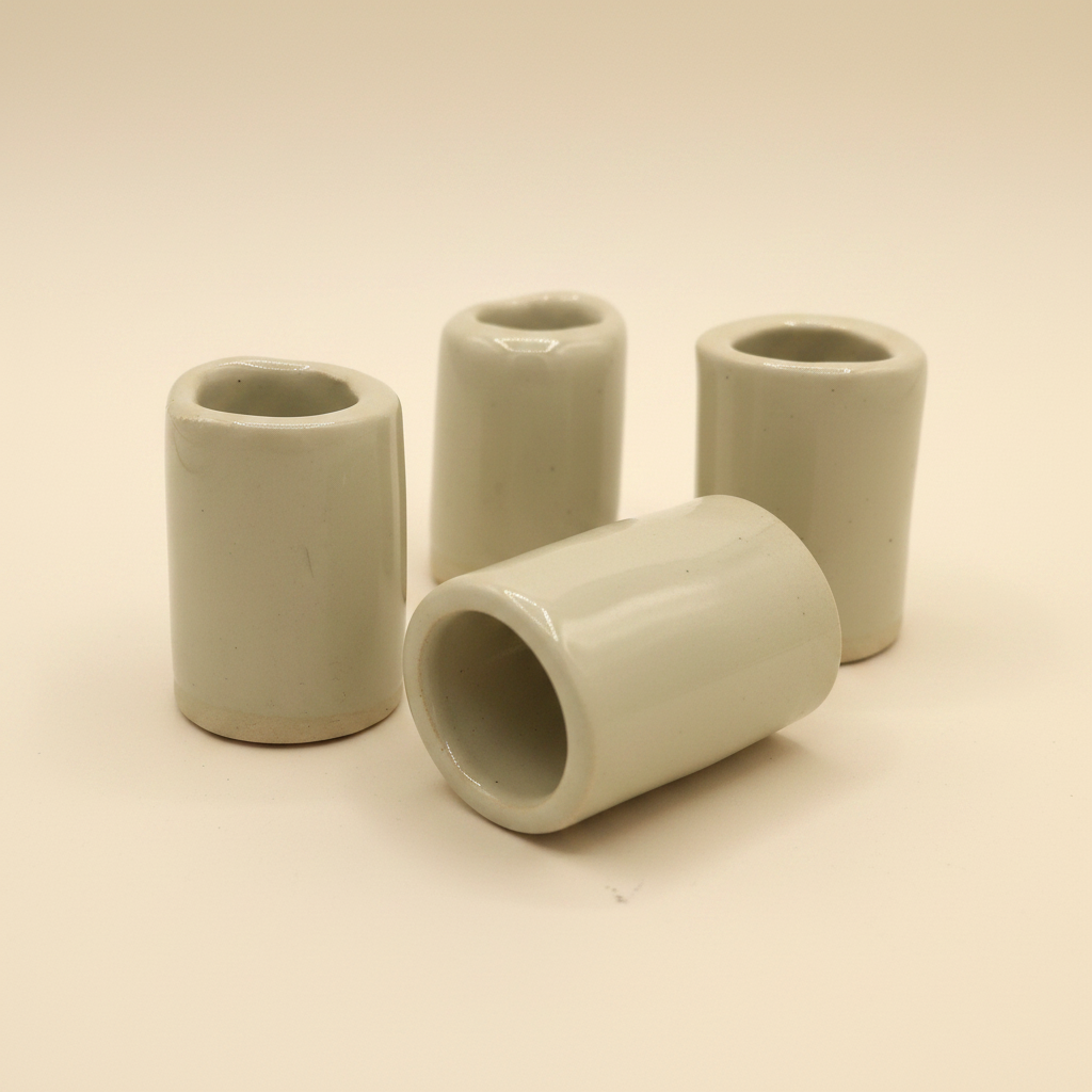 Set of four handmade stoneware napkin rings