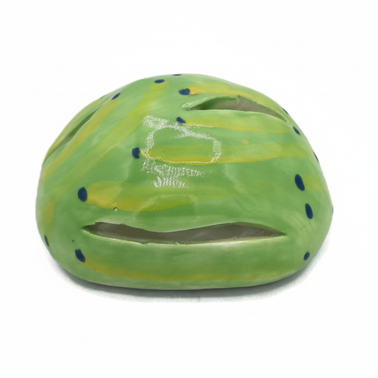 Green ceramic votive candle holder