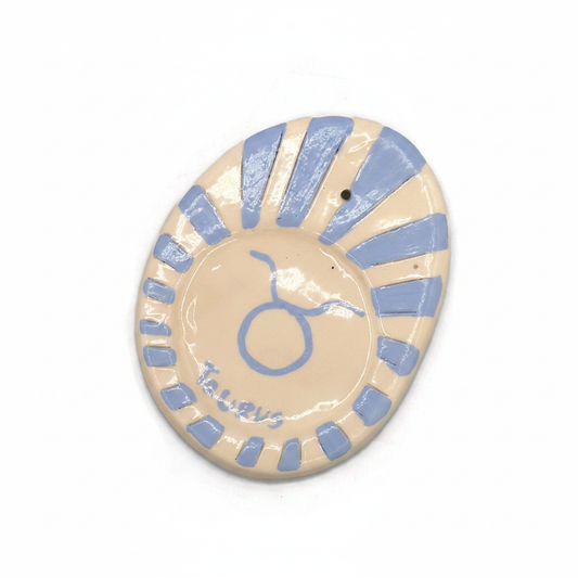 Taurus zodiac ceramic incense holder for sticks or cones