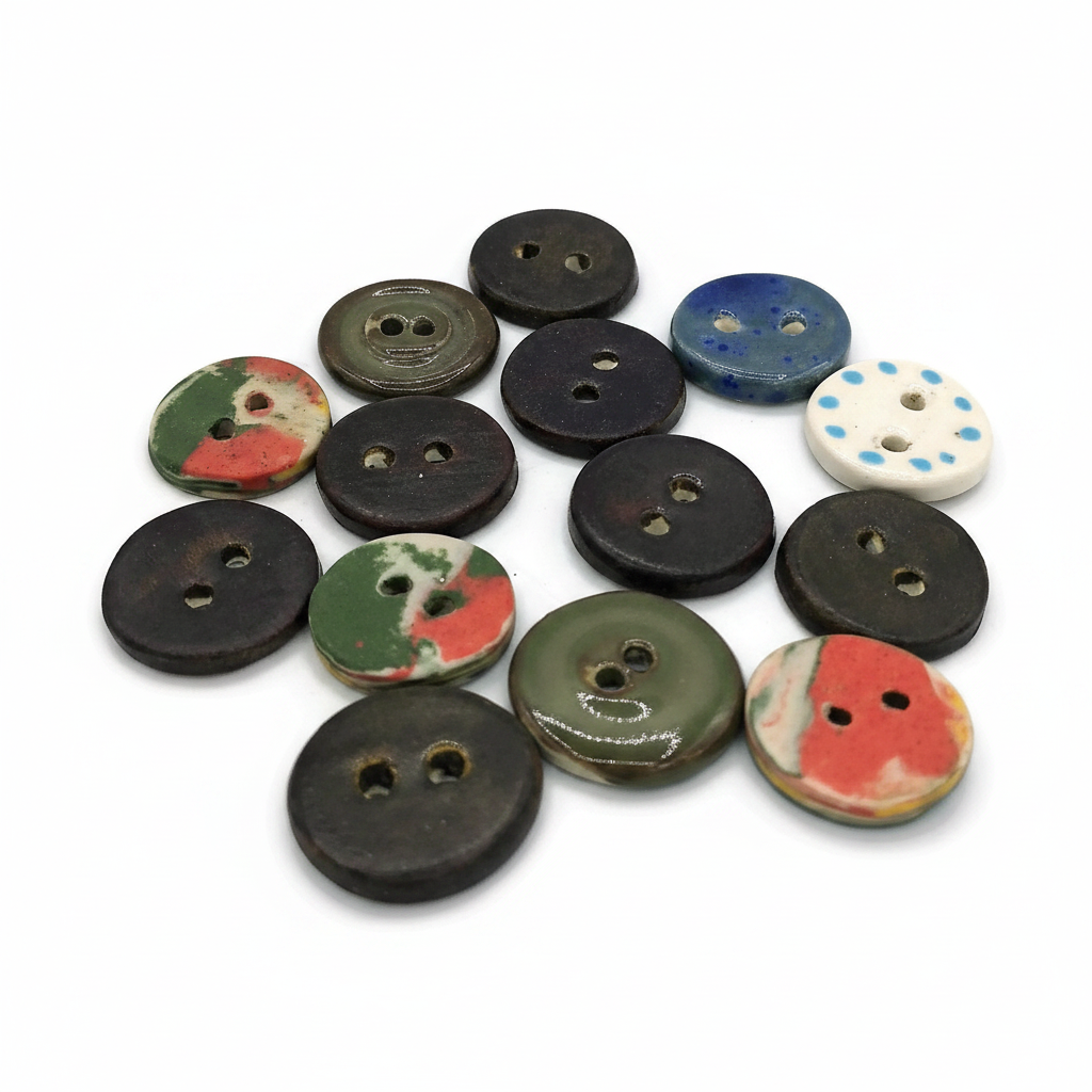 Assorted 25mm handmade ceramic buttons