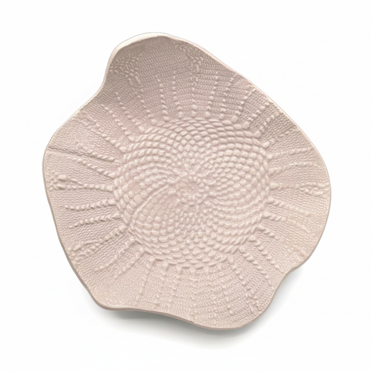 Handmade soft pink ceramic wall plate