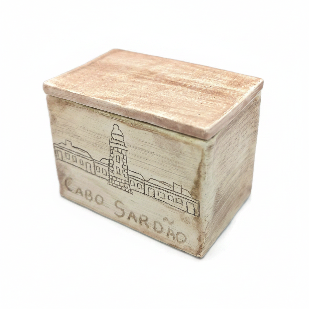 Small ceramic box with lid