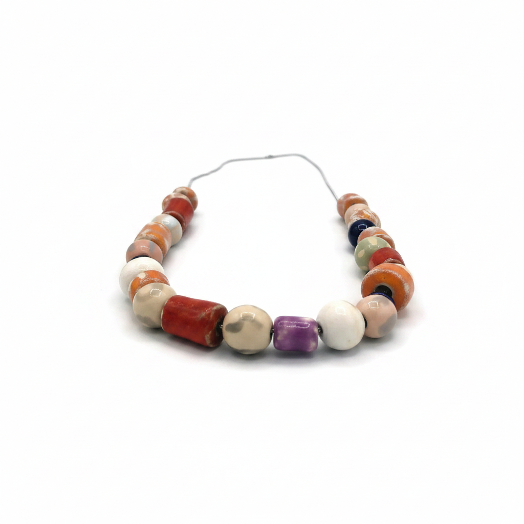 Handmade ceramic necklace with gift box