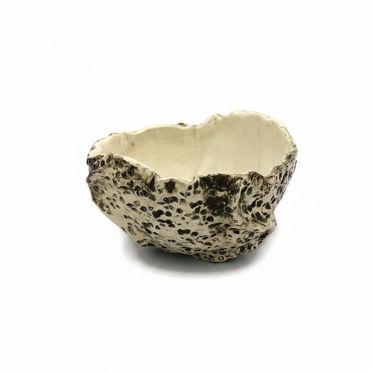 Handmade textured ceramic planter bowl with organic shape