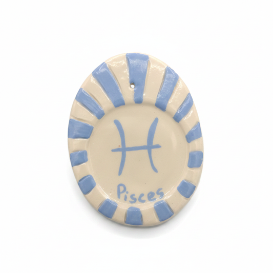 Handmade ceramic Pisces incense stick holder