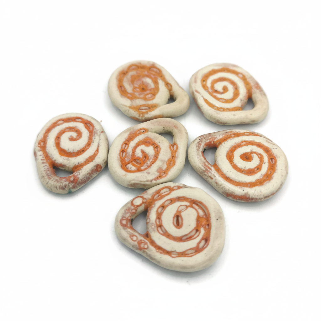 Hero – Orange Spiral Ceramic Pendants